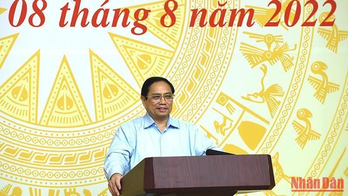 Thủ tướng Phạm Minh Chính phát biểu tại Phiên họp. (Ảnh: TRẦN HẢI)