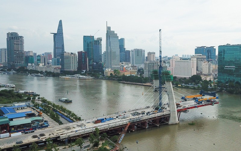 Dự án cầu Thủ Thiêm 2 nối Khu đô thị mới Thủ Thiêm với Quận 1, TP Hồ Chí Minh. Ảnh: Vietnamnet.vn
