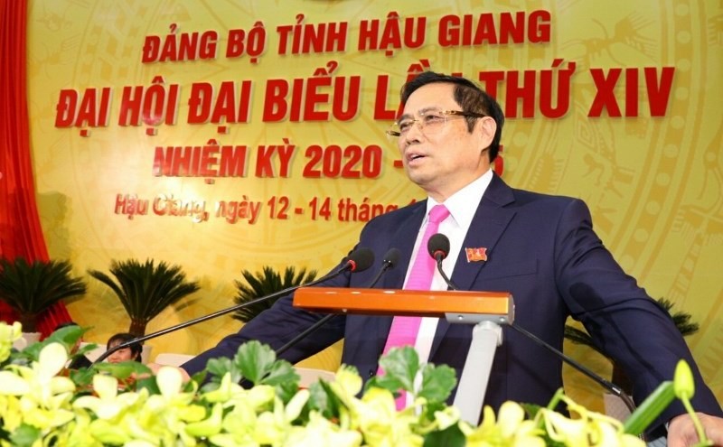 Đồng chí Phạm Minh Chính phát biểu chỉ đạo tại đại hội.