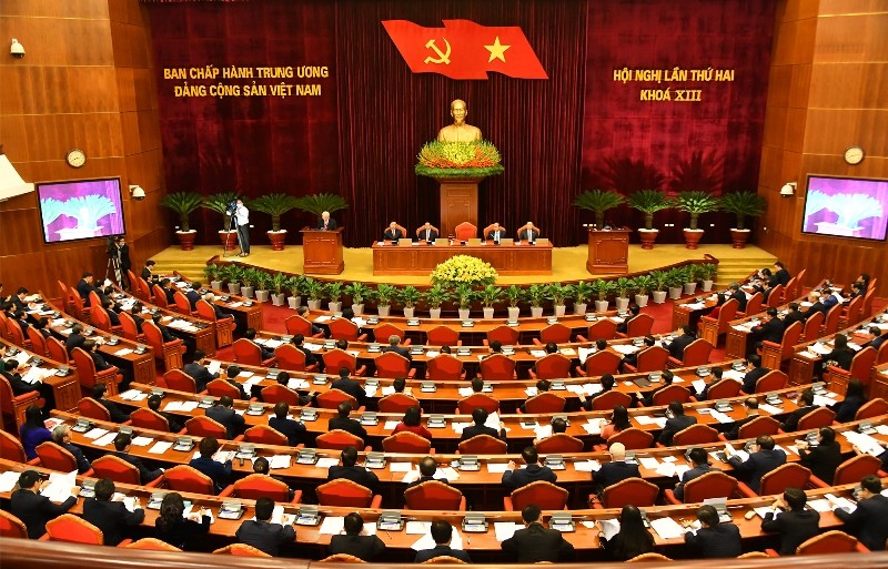 Toàn cảnh phiên khai mạc Hội nghị lần thứ hai Ban Chấp hành T.Ư Đảng Cộng sản Việt Nam khóa XIII.
