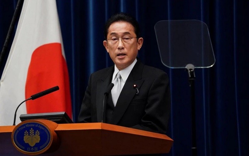 Thủ tướng Nhật Bản Kishida Fumio phát biểu tại một cuộc họp báo ở Tokyo, Nhật Bản, ngày 4/10/2021. (Ảnh: Pool/Reuters)