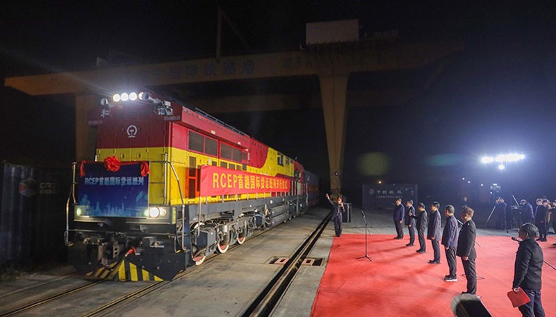 Trung Quốc khai trương chuyến tàu RCEP đầu tiên đến Việt Nam. (Ảnh: Nhân Dân Nhật báo)
