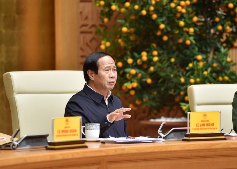 Phó Thủ tướng Lê Văn Thành phát biểu kết luận Hội nghị tổng kết công tác chỉ đạo điều hành năm 2021 và triển khai nhiệm vụ trọng tâm năm 2022 của Ban Chỉ đạo quốc gia về Phòng chống Thiên tai và Ủy ban quốc gia Ứng phó sự cố thiên tai và Tìm kiếm cứu nạn. Ảnh: VGP