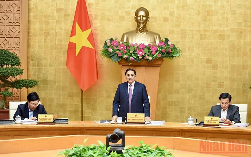 Thủ tướng Phạm Minh Chính chủ trì phiên họp. (Ảnh: TRẦN HẢI)