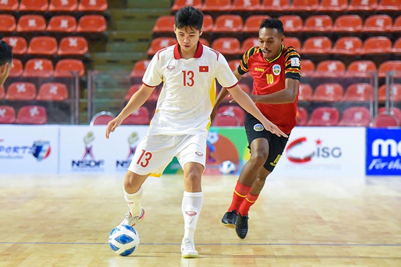 Đội tuyển futsal Việt Nam thắng đội tuyển futsal Timor Leste 7-1. (Ảnh: VFF)