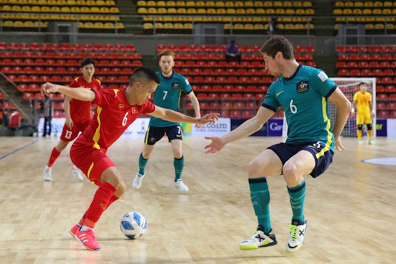 Các cầu thủ futsal Australia có thể hình tốt hơn các cầu thủ Việt Nam. (Ảnh: VFF)