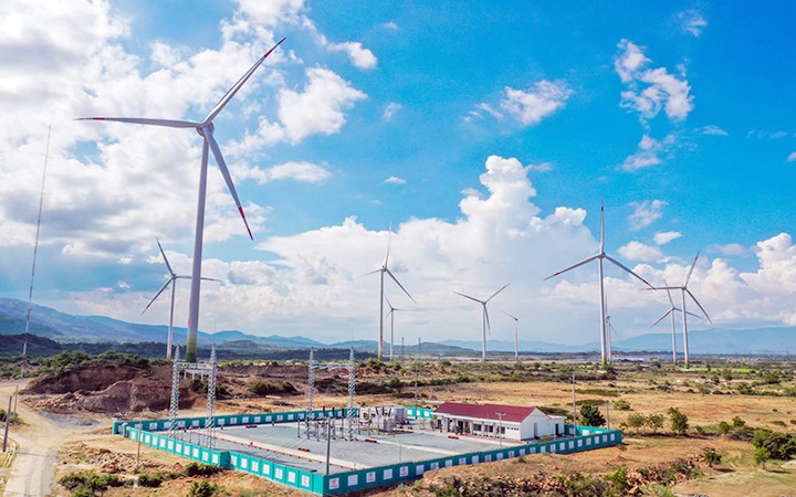 Dự án Nhà máy điện gió số 5 tại Ninh Thuận do Trungnam Group đầu tư xây dựng có tổng vốn đầu tư 1.633 tỷ đồng. (Ảnh MAI NGỌC)
