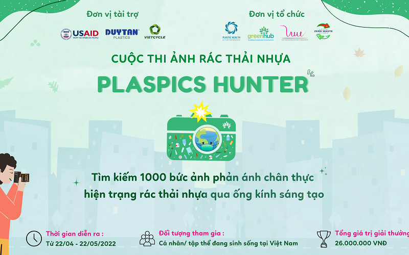 Poster của cuộc thi “PLASPICS HUNTER - Thợ săn ảnh nhựa”.