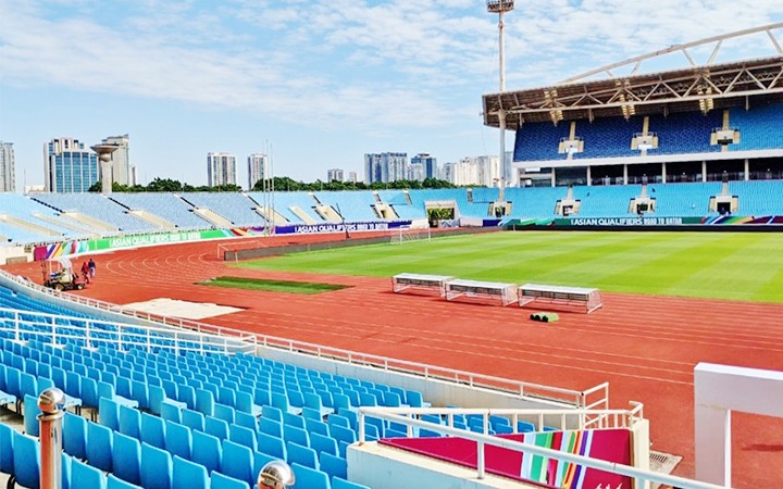 Sân vận động Việt Trì, nơi diễn ra các trận đấu bảng A môn bóng đá nam SEA Games 31.