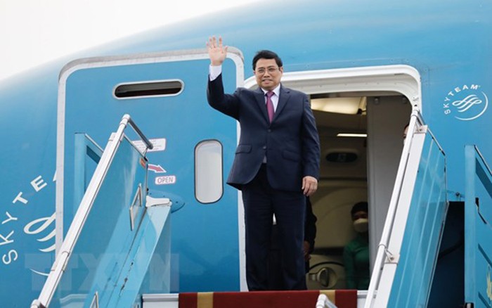 Thủ tướng Phạm Minh Chính lên đường tham dự Hội nghị Cấp cao đặc biệt ASEAN-Hoa Kỳ; thăm, làm việc tại Hoa Kỳ và Liên hợp quốc. (Ảnh: Dương Giang/TTXVN)