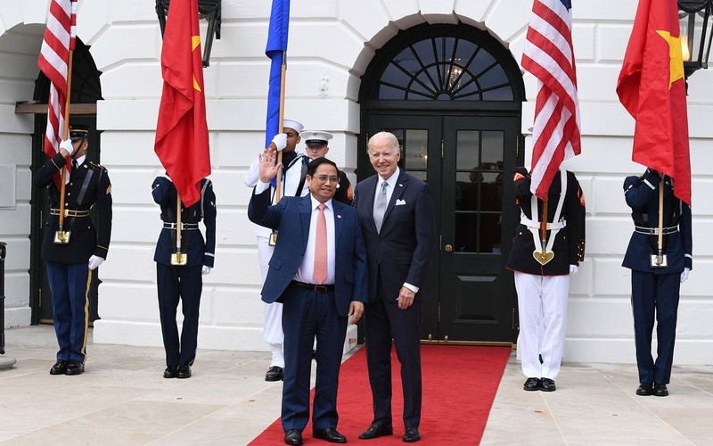 Thủ tướng Phạm Minh Chính và Tổng thống Hoa Kỳ Joe Biden. (Ảnh: DƯƠNG GIANG/TTXVN)
