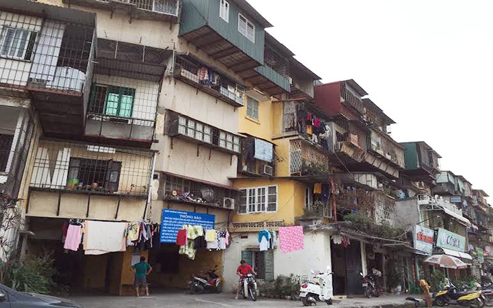 Chung cư cũ tại phố Thái Hà, quận Đống Đa, Hà Nội.