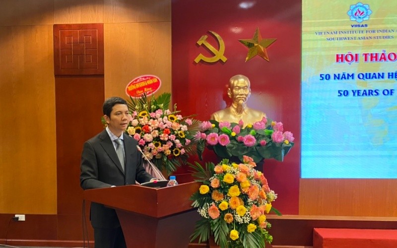  PGS, TS Bùi Nhật Quang, Ủy viên Trung ương Đảng, Chủ tịch Viện Hàn lâm Khoa học xã hội Việt Nam phát biểu tại Hội nghị.