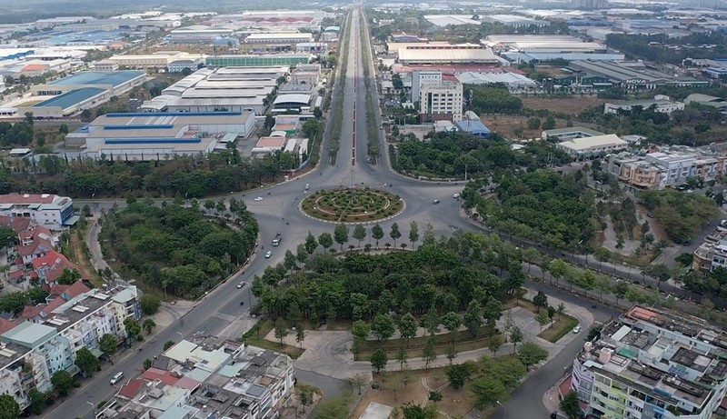 Một góc khu công nghiệp đô thị Mỹ Phước tại thị xã Bến Cát.