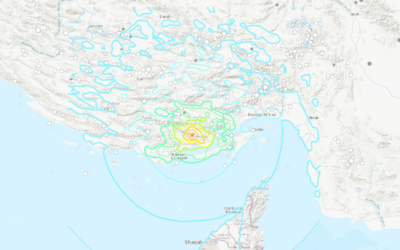 Vị trí xảy ra trận động đất tại Iran. (Ảnh: USGS)