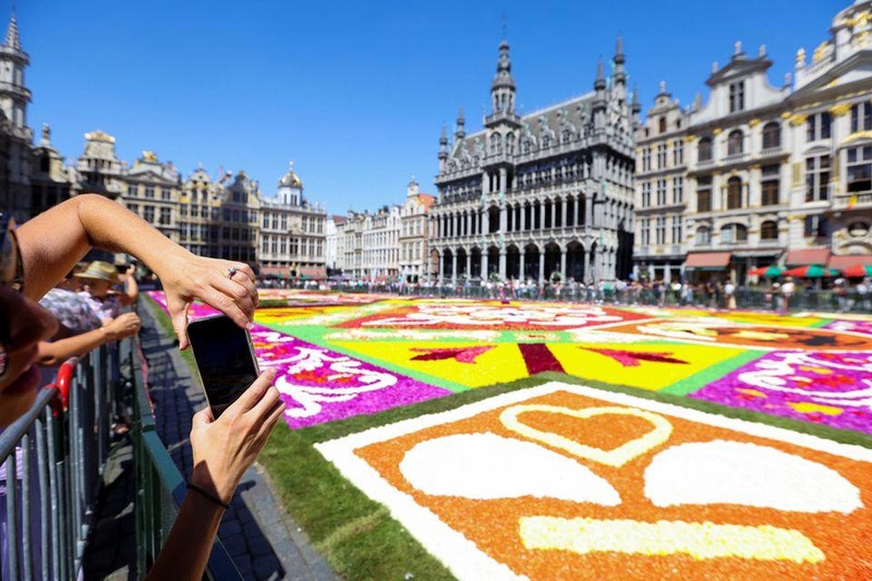 Thảm hoa Brussels chào đón du khách sau 2 năm vắng bóng ảnh 3