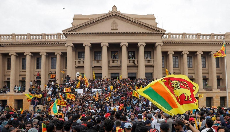 Biểu tình tại Sri Lanka. Ảnh: REUTERS