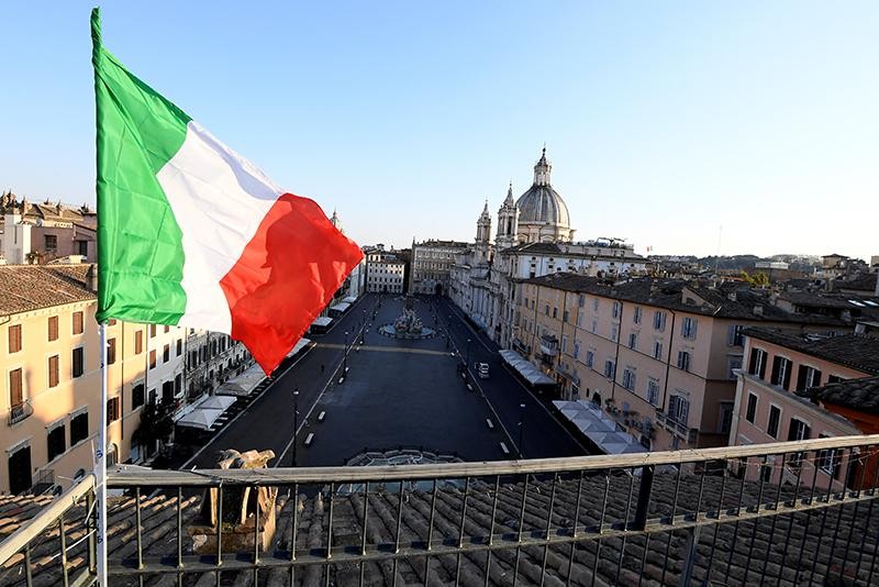 Quảng trường Piazza Navona vắng vẻ trong đợt phong tỏa phòng Covid-19, Rome, Italia, ngày 4/4/2020. (Ảnh minh họa: Reuters)