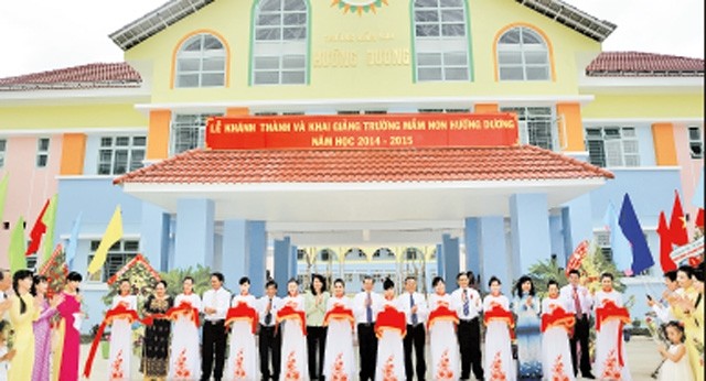 Lễ khánh thành Trường mầm non Hướng Dương ở xã nông thôn mới Long Thới, huyện Nhà Bè.