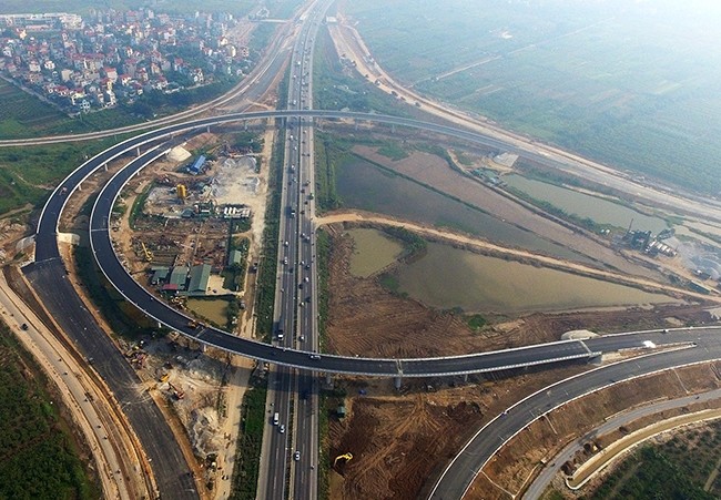 Nút giao tại điểm đầu của cao tốc tại Hà Nội giao cắt với đường vành đai 3