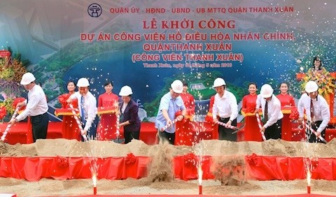 Hà Nội khởi công xây dựng công viên, hồ điều hòa Nhân Chính