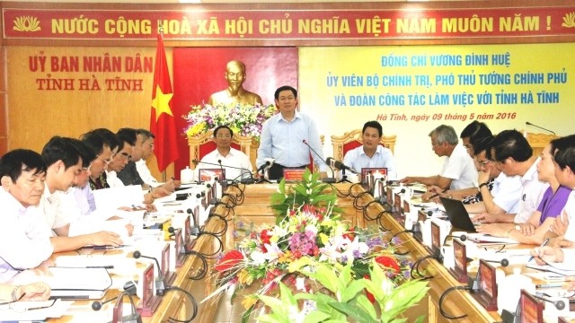 Phó Thủ tướng Vương Đình Huệ làm việc với tỉnh Hà Tĩnh